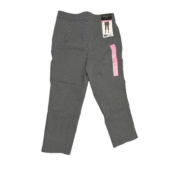 Rafaella Ladies Stretch Fabric Pull-On Capri Pants Black/White Size 6 - Picture 2 of 5